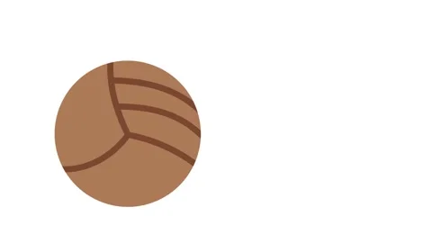 Icon of a volleyball, featuring a classic design with white and blue panels. Stock Footage 333606923