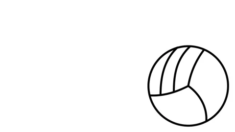 Icon of a volleyball, featuring a classic design with white and black panels. Stock Footage 333607234