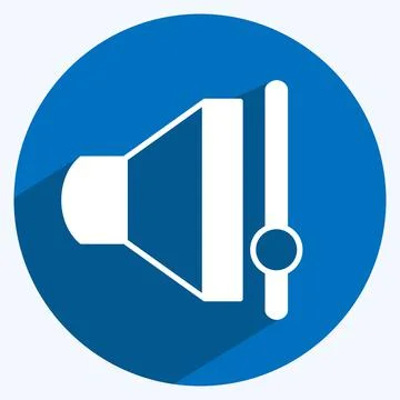 Icon Volume Control. suitable for web interface symbol. long shadow style. si Stock Illustration