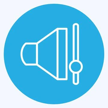Icon Volume Control. suitable for web interface symbol. blue eyes style. simp Stock Illustration