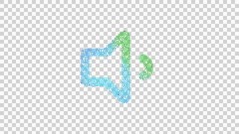 Icon volume down is made up of LED square shapes. There are bright diodes and Illustrazione stock