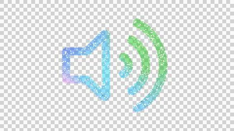 Icon volume up is made up of LED square shapes. There are bright diodes and Illustrazione stock