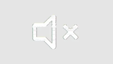 Icon volume mute is distorted. Glitch. Noise, chromatic aberration, geometric 스톡 동영상 305474336