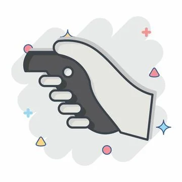 Icon VR Controller. related to 3D Visualization symbol. comic style. simple.. Stock Illustration