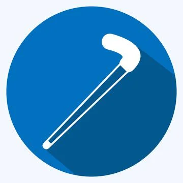 Icon Walking Stack. suitable for men accessories symbol. long shadow style. s Stock Illustration