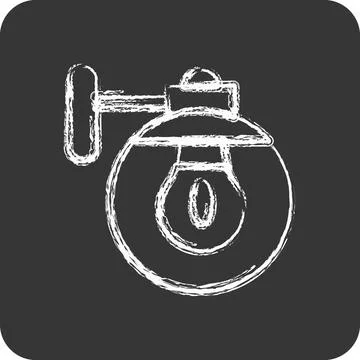Icon Wall Sconce. suitable for House symbol. chalk Style. simple design edi.. Stock Illustration