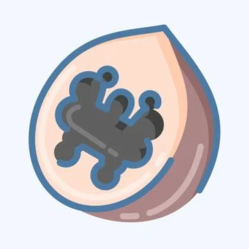 Icon Walnut. suitable for Nuts symbol. doodle style. simple design editable.  Stock Illustration