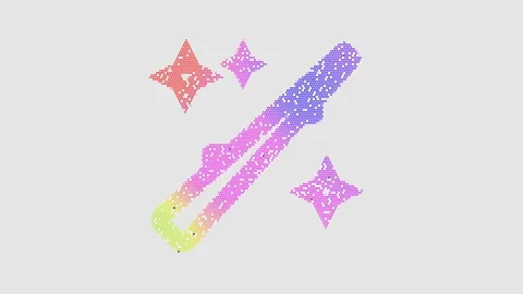 Icon wand magic is made up of LED square shapes that shimmer and flicker. There Stock Footage 301171367