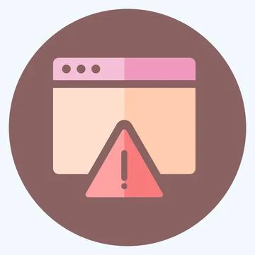 Icon Warning on Browser. suitable for User Interface symbol. flat style. simp イラスト素材
