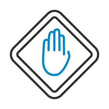 Icon Of Warning Hand Stock Illustration