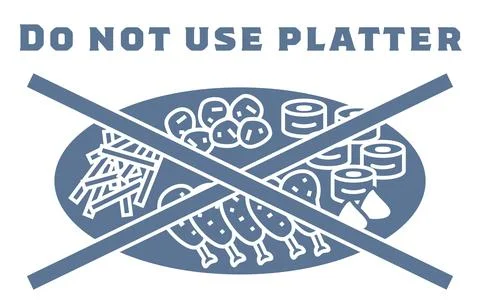 Icon warning of use of platter Stock Illustration
