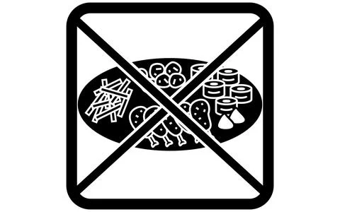 Icon warning of use of platter Stock Illustration
