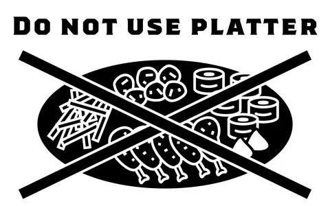 Icon warning of use of platter Stock Illustration