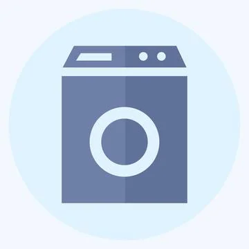 Icon Washing Machine - Flat Style - Simple illustration,Editable stroke Stock Illustration