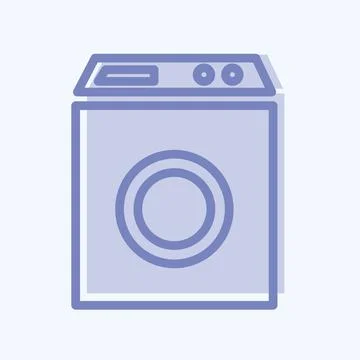 Icon Washing Machine - Two Tone Style - Simple illustration,Editable stroke Stock Illustration