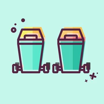 Icon Waste Sorting. related to Green House symbol. MBE style. design editable Stock Illustration