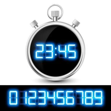 Icon watch with a digital display. Stock Illustration