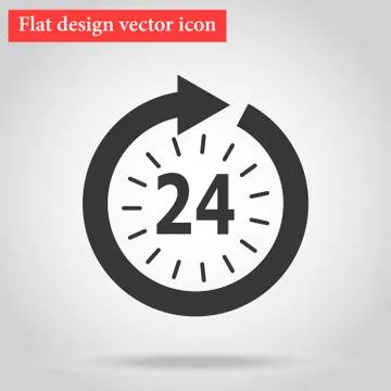 Icon watch timetable 24 hours Stock Illustration