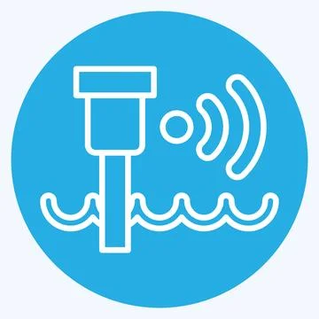 Icon Water Level Sensor. related to Sensors symbol. blue eyes style. design.. Stock Illustration