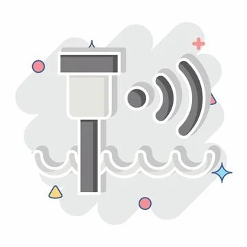Icon Water Level Sensor. related to Sensors symbol. comic style. design edi.. 스톡 일러스트