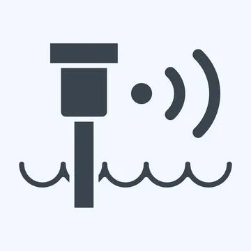 Icon Water Level Sensor. related to Sensors symbol. glyph style. design edi.. 스톡 일러스트