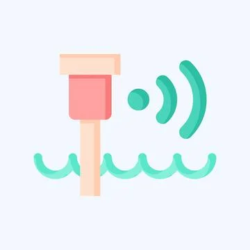 Icon Water Level Sensor. related to Sensors symbol. flat style. design editab 스톡 일러스트
