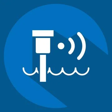 Icon Water Level Sensor. related to Sensors symbol. long shadow style. desi.. 스톡 일러스트