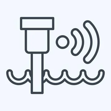 Icon Water Level Sensor. related to Sensors symbol. line style. design editab 스톡 일러스트