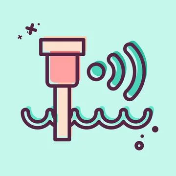 Icon Water Level Sensor. related to Sensors symbol. MBE style. design editabl 스톡 일러스트
