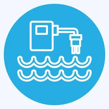 Icon Water Quality Sensor. related to Sensors symbol. blue eyes style. desi.. Illustrazione stock