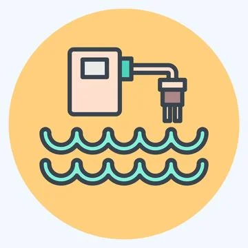 Icon Water Quality Sensor. related to Sensors symbol. color mate style. des.. Illustrazione stock