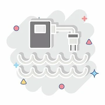 Icon Water Quality Sensor. related to Sensors symbol. comic style. design e.. Illustrazione stock