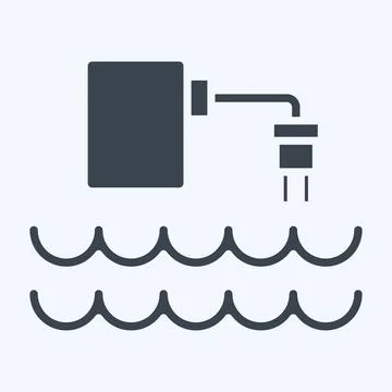 Icon Water Quality Sensor. related to Sensors symbol. glyph style. design e.. Illustrazione stock