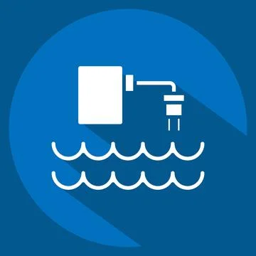 Icon Water Quality Sensor. related to Sensors symbol. long shadow style. de.. Stockillustratie