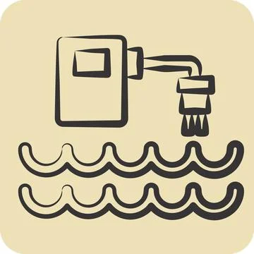Icon Water Quality Sensor. related to Sensors symbol. hand drawn style. des.. Illustrazione stock