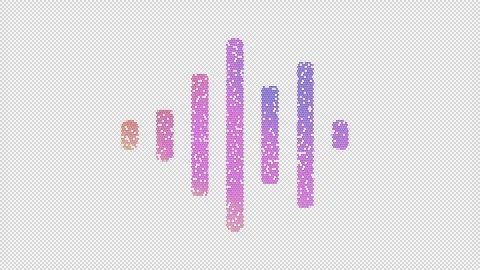 Icon waveform is made up of LED square shapes that shimmer and flicker. There Stock Footage 301177196