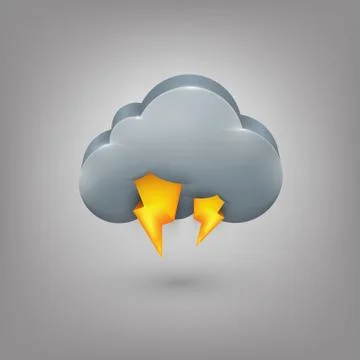 Icon weather. Cloud lightning Stock Illustration