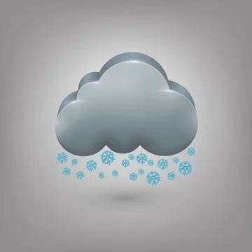 Icon weather. Cloud of snow Stock Illustration