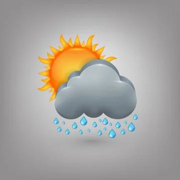 Icon weather. Cloud sun rain Stock Illustration