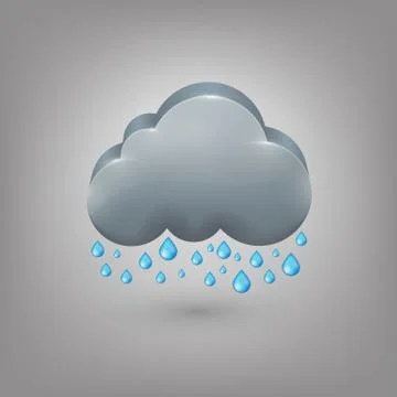 Icon weather. Rain cloud Stock Illustration