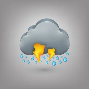 Icon weather. Rain cloud lightning Stock Illustration