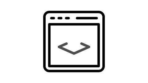 Icon of a web page in black and white, representing literature and learning. Stock Footage 334931143
