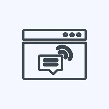 Icon Web Support. suitable for IT Services symbol. line style. simple design  Stock Illustration