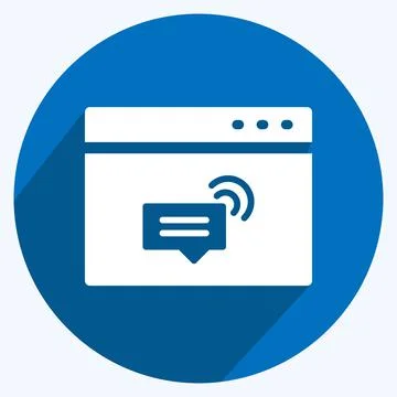 Icon Web Support. suitable for IT Services symbol. long shadow style. simple  Stock Illustration