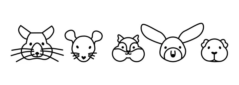 Icon web vector set of rodents Stock Illustration