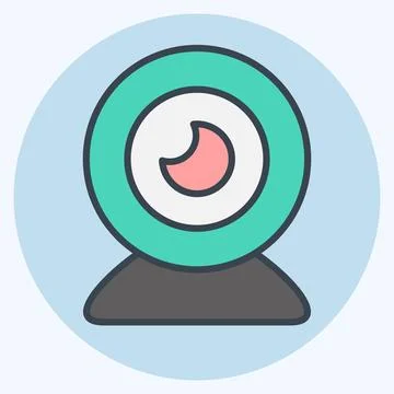 Icon Webcam. related to Computer symbol. color mate style. simple design ed.. Illustrazione stock