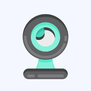 Icon Webcam. suitable for Computer Components symbol. flat style. simple desi Stock Illustration