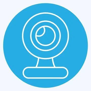 Icon Webcam. suitable for Computer Components symbol. blue eyes style. simple Stock Illustration