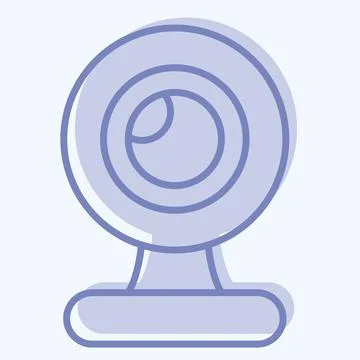 Icon Webcam. suitable for Computer Components symbol. two tone style. simple  Stock Illustration