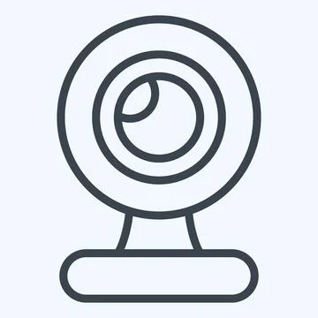 Icon Webcam. suitable for Computer Components symbol. line style. simple desi Stock Illustration